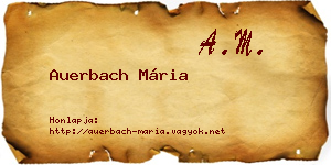 Auerbach Mária névjegykártya