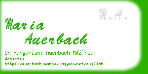 maria auerbach business card